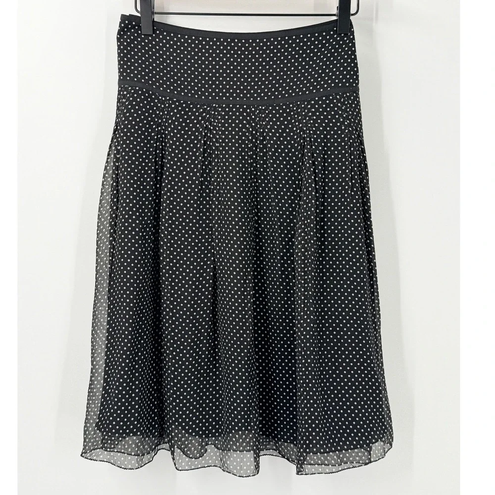 Vtg y2k The Limited Silk Polka Dot Skirt Womens sz 10 fairycore whimsy office